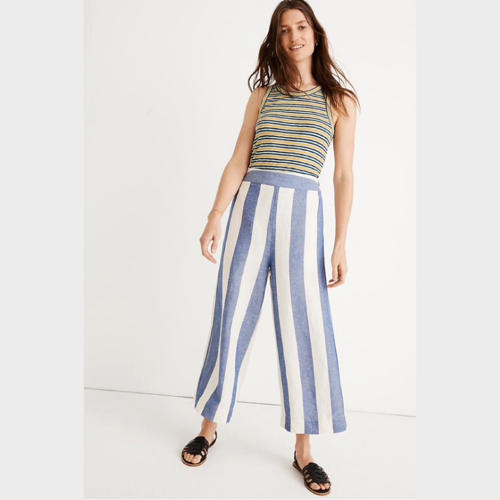 Madewell Huston Pull-On Crop Pants  Parrot Stripe